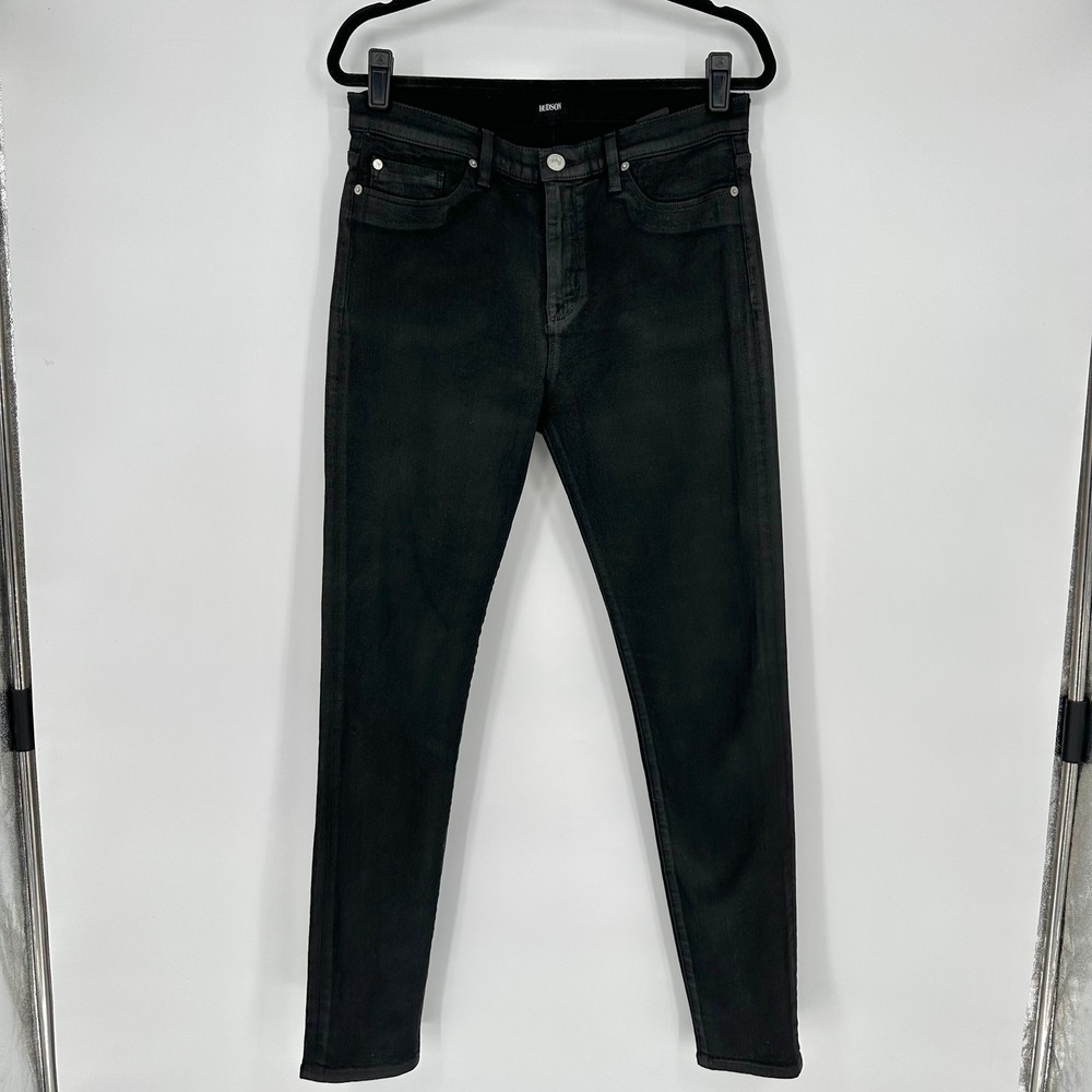 Hudson Nico Mid Rise Super‎ Skinny Black Ankle Jeans Stretchy Women's 31